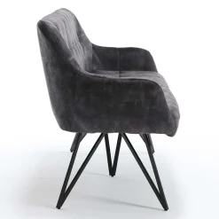 Polsterbank mit Armlehnen in Anthrazit - Mascaro