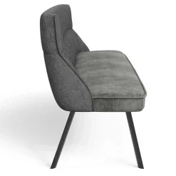 Polsterbank mit Rückenlehne in Grau - Alekona