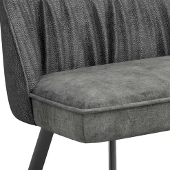 Polsterbank mit Rückenlehne in Grau - Alekona