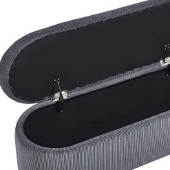 Polsterbank mit Stauraum in Grau Cord - Zavamanco