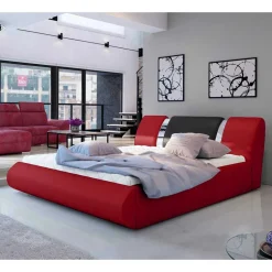 Polsterbett in Rot mit Schwarz - Hawaian