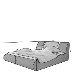 Polsterbett in Rot mit Schwarz - Hawaian