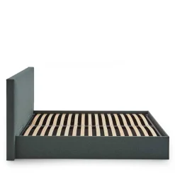 Polsterbett mit Bettkasten in Dunkelgrün - Sandja