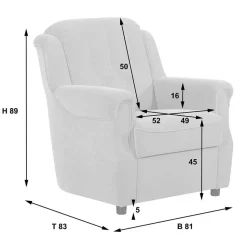 Polstergarnitur in Dunkelgrün Flockstoff - Ramira (dreiteilig)