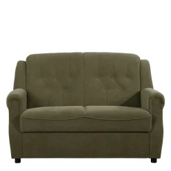 Polstergarnitur in Dunkelgrün Flockstoff - Ramira (dreiteilig)