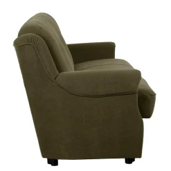 Polstergarnitur in Dunkelgrün Flockstoff - Ramira (dreiteilig)