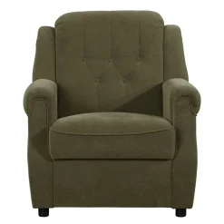 Polstergarnitur in Dunkelgrün Flockstoff - Ramira (dreiteilig)