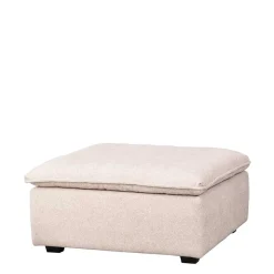 Polsterhocker in Beige Stoff - Praia