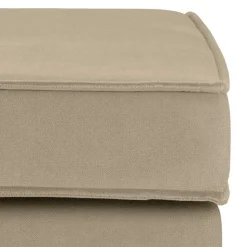 Polsterhocker in Khaki Samt - Afeiro