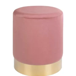 Polsterhocker in Rosa & Messingfarben - Ontentas