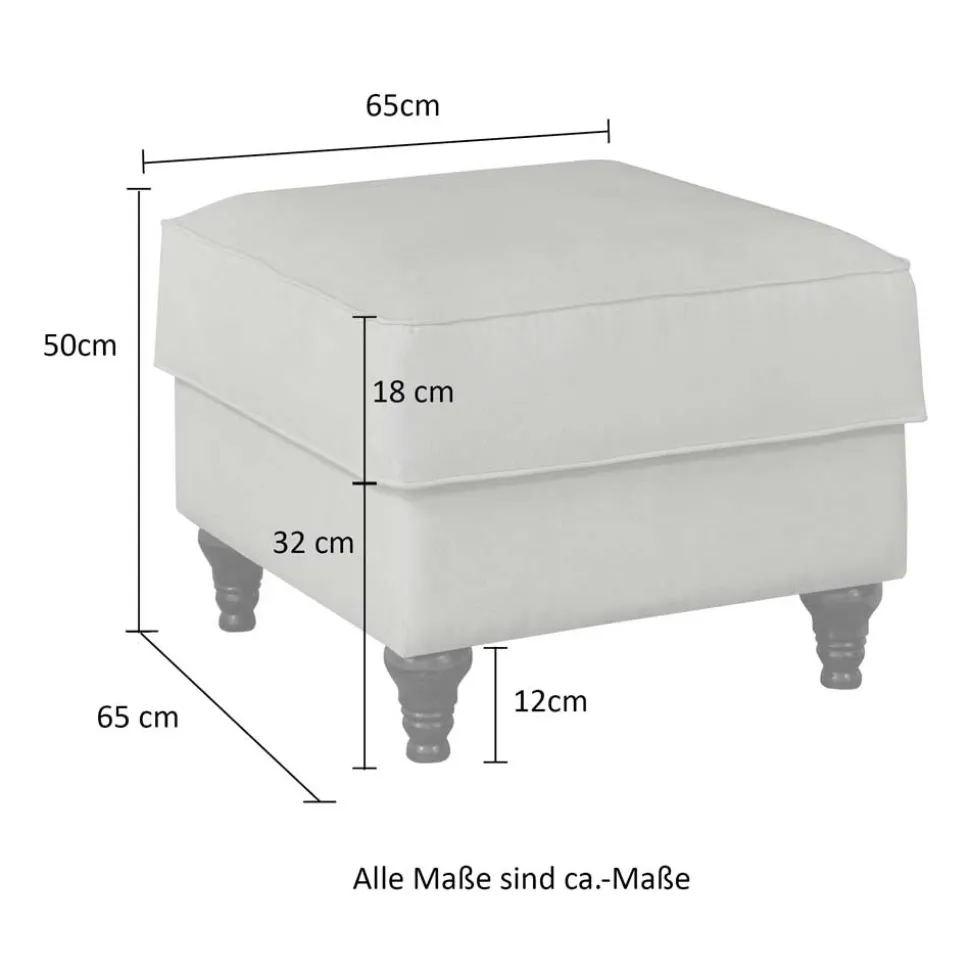 Polstersessel & Hocker in Beige - Merandes (zweiteilig)