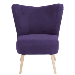 Polstersessel in Violett Velours - Coralla