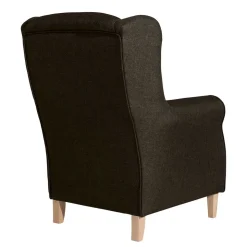 Polstersessel mit Ohren in Braun und Buche - Revelinda