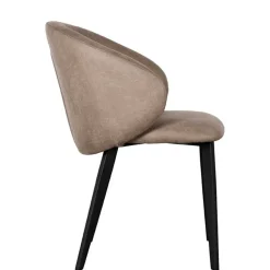 Polsterstühle aus Microfaser in Taupe - Alisa (2er Set)