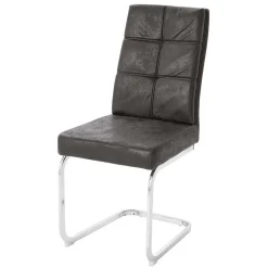 Polsterstühle Freischwinger in Anthrazit - Ansar (2er Set)