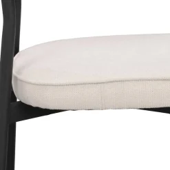 Polsterstuhl in Creme & Schwarz - Jeffa (2er Set)