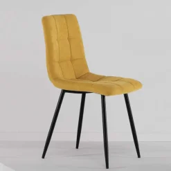 Polsterstuhl in Gelb Stoffbezug - Furatras (4er Set)
