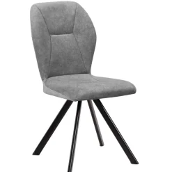 Polsterstuhl in Grau und Schwarz - Pogarana (2er Set)