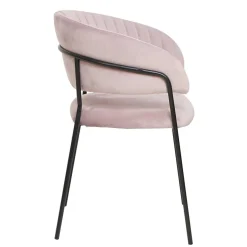 Polsterstuhl in Rosa & Schwarz - Cementa