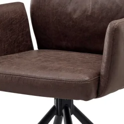 Polsterstuhl mit Armlehen auf Drehgestell - New Orleans (2er Set)