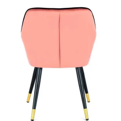 Polsterstuhl mit Armlehnen in Rosa Schwarz - Elliot