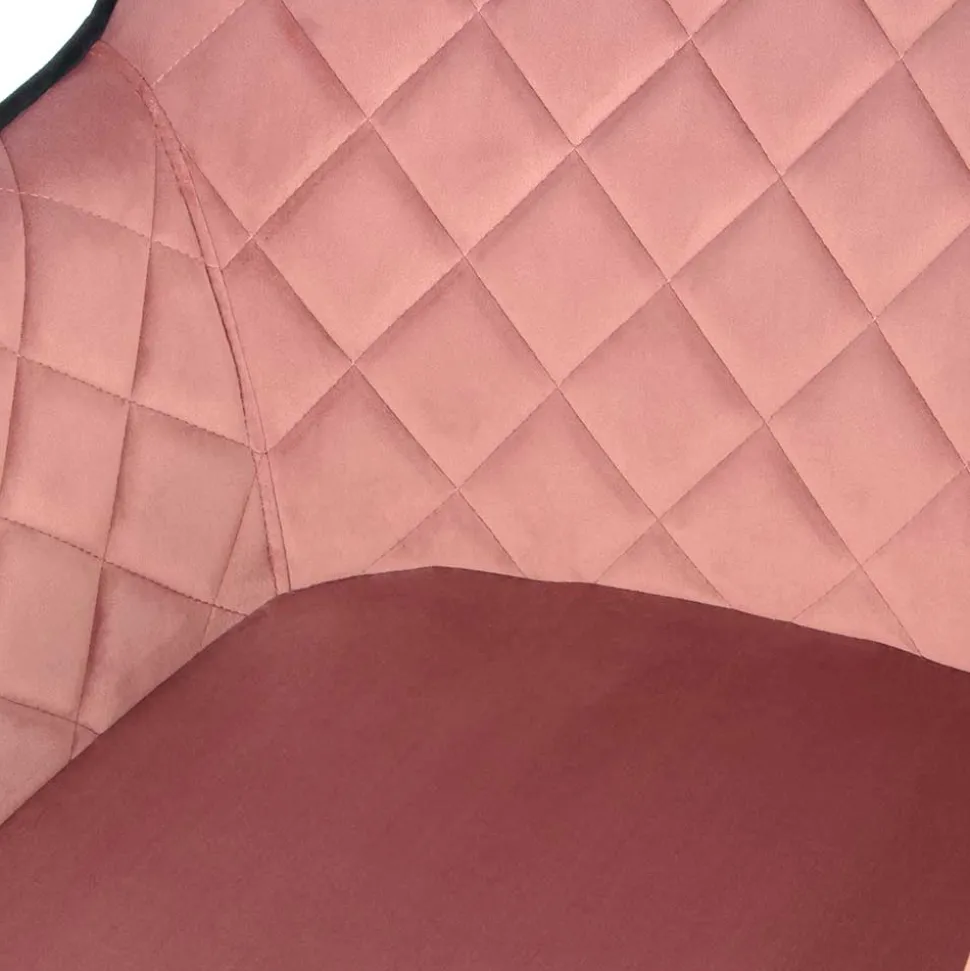 Polsterstuhl mit Armlehnen in Rosa Schwarz - Elliot