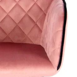 Polsterstuhl mit Armlehnen in Rosa Schwarz - Elliot