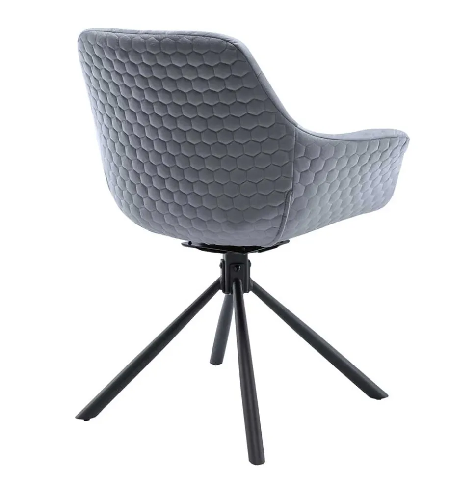 Polsterstuhl mit Armlehnen auf Drehgestell - Memphis