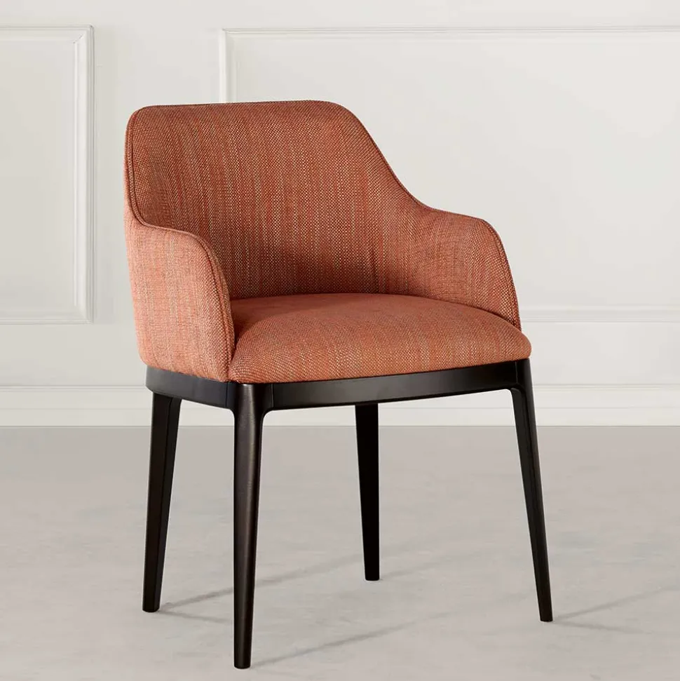 Polsterstuhl mit Armlehnen in Rost - Chiaro