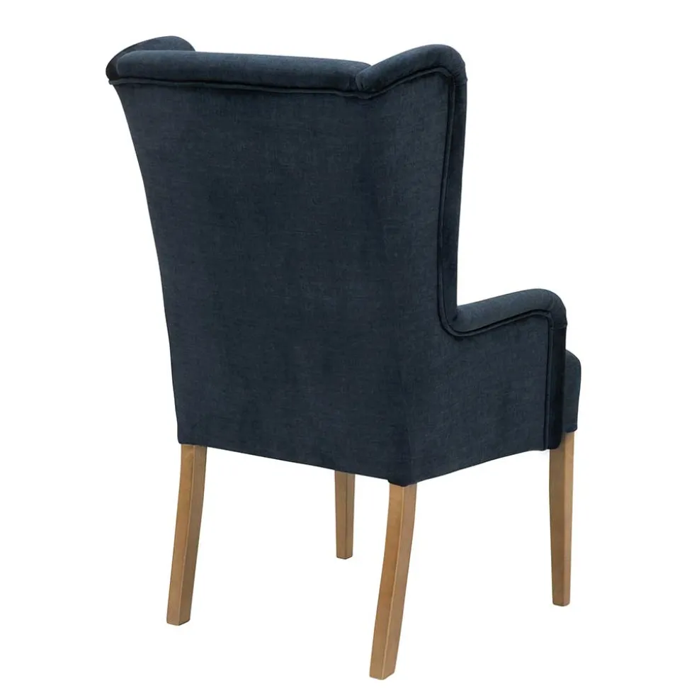 Polsterstuhl mit Ohren in Dunkelblau - Zilandra