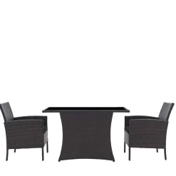 Polyrattan Tischgruppe für 2 Personen - Eneriffo (dreiteilig)