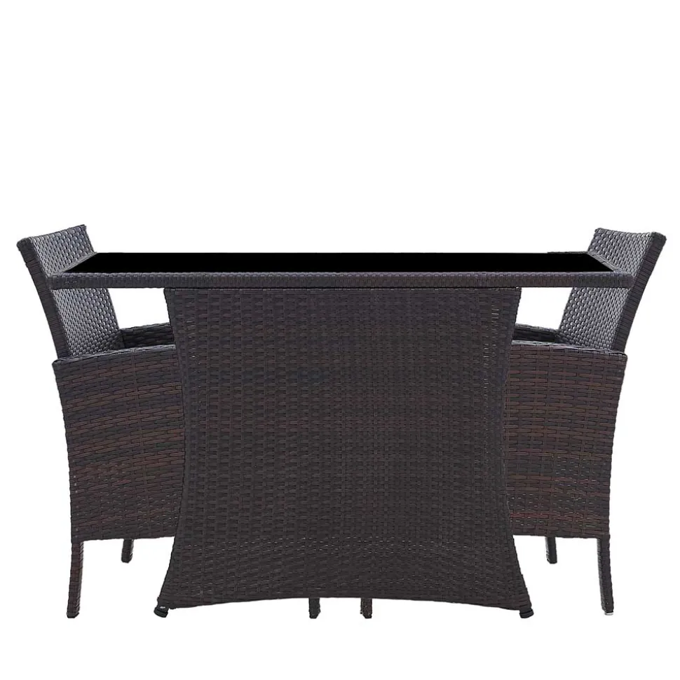 Polyrattan Tischgruppe für 2 Personen - Eneriffo (dreiteilig)