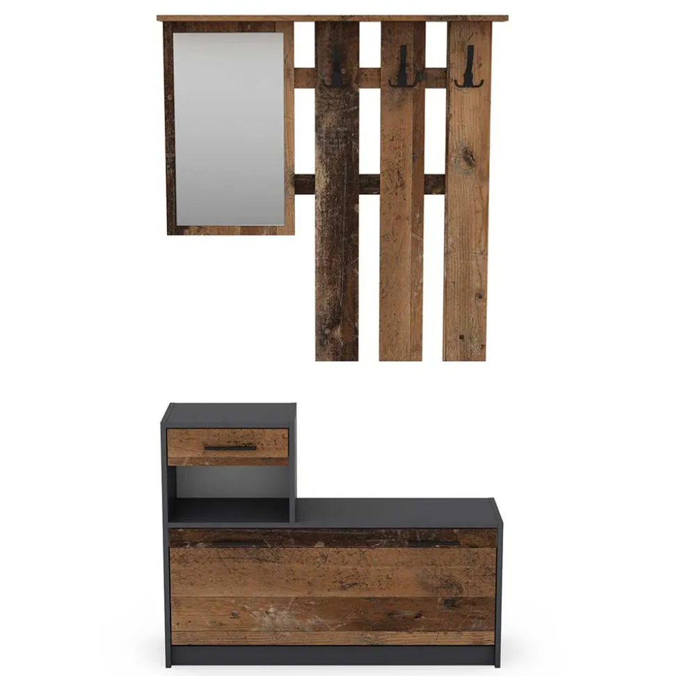 Preiswerte Flureinrichtung zweifarbig - Vinzent (zweiteilig)