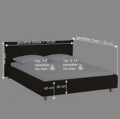 Preiswertes Polsterbett Vasilio in braunem Kunstleder