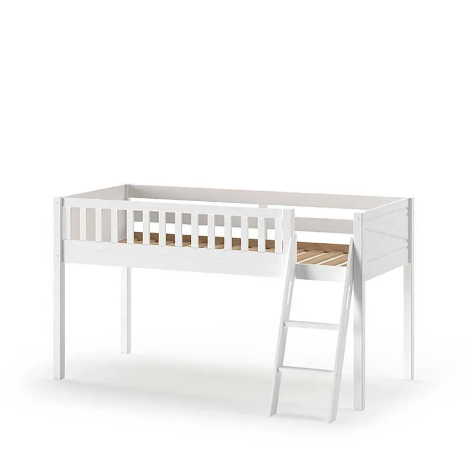 Prinzessin Spielbett Hochbett in Weiß - Brusetta