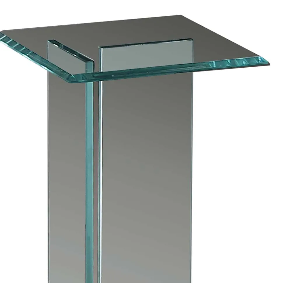 Quadrat Blumensäule aus transparentem Glas - Nadia