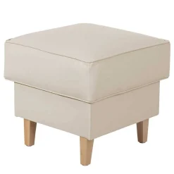 Quadrat Hocker in Beige Kunstleder - Charleen