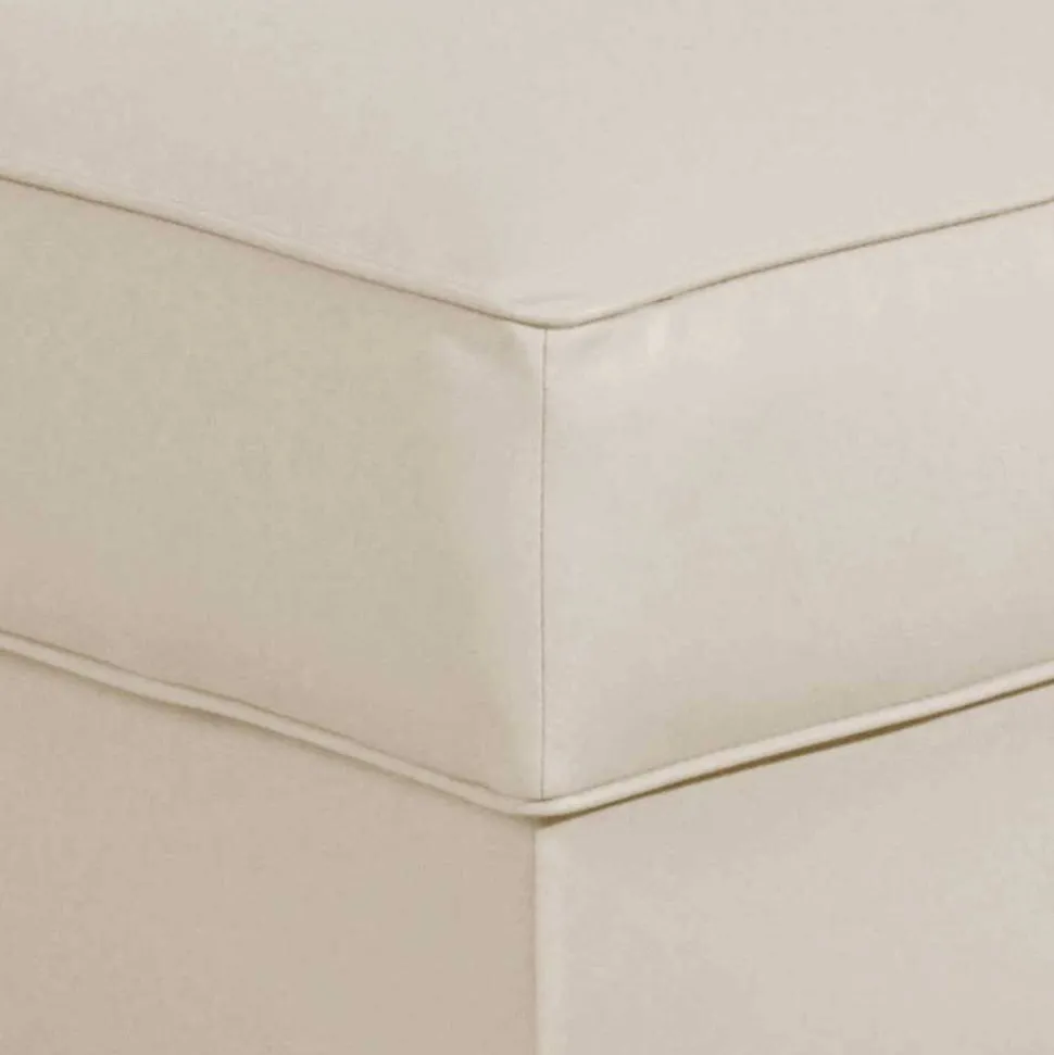 Quadrat Hocker in Beige Kunstleder - Charleen