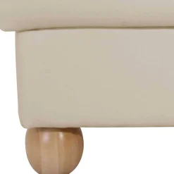 Quadrat Hocker in Beige Kunstlederbezug - Sharay