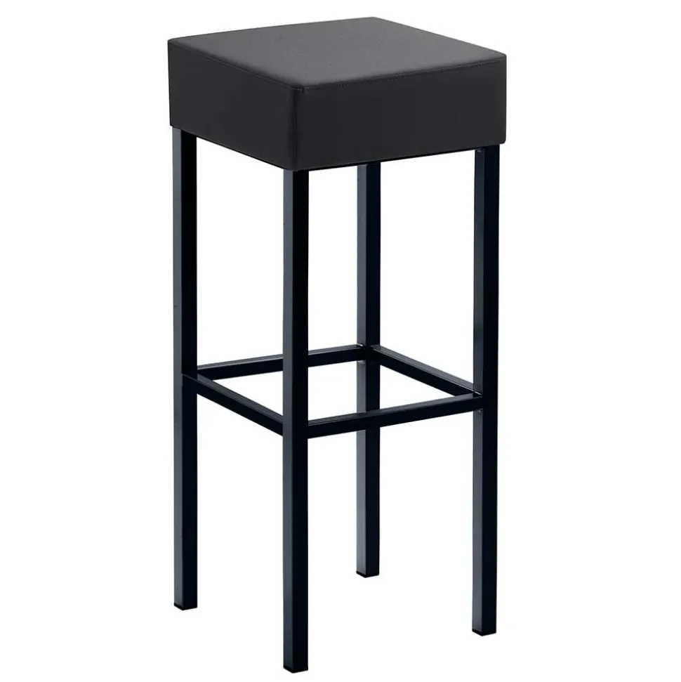 Quadrat Tresenhocker in Anthrazit & Schwarz - Madrid