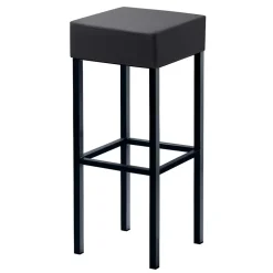 Quadrat Tresenhocker in Anthrazit & Schwarz - Madrid