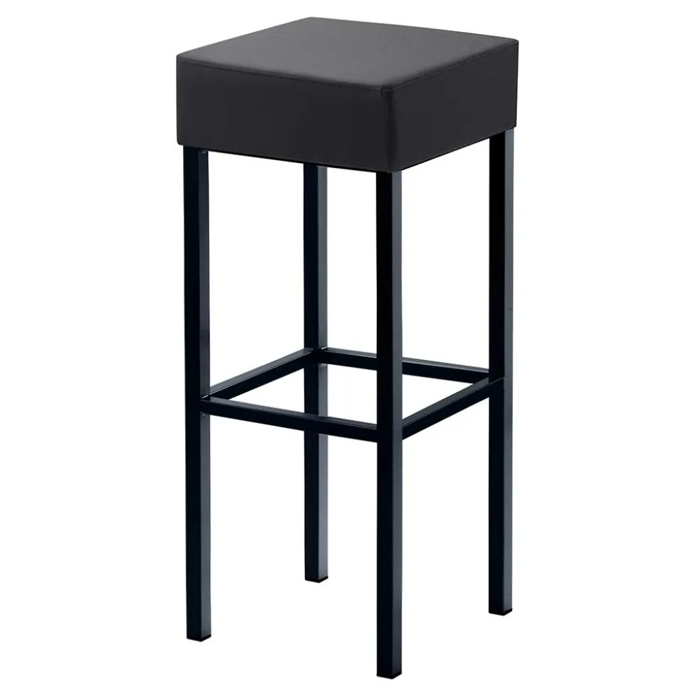 Quadrat Tresenhocker in Anthrazit & Schwarz - Madrid