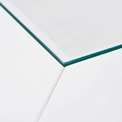 Quadrat 75x75 Landhaus Sofatisch mit Glas - Rosanna