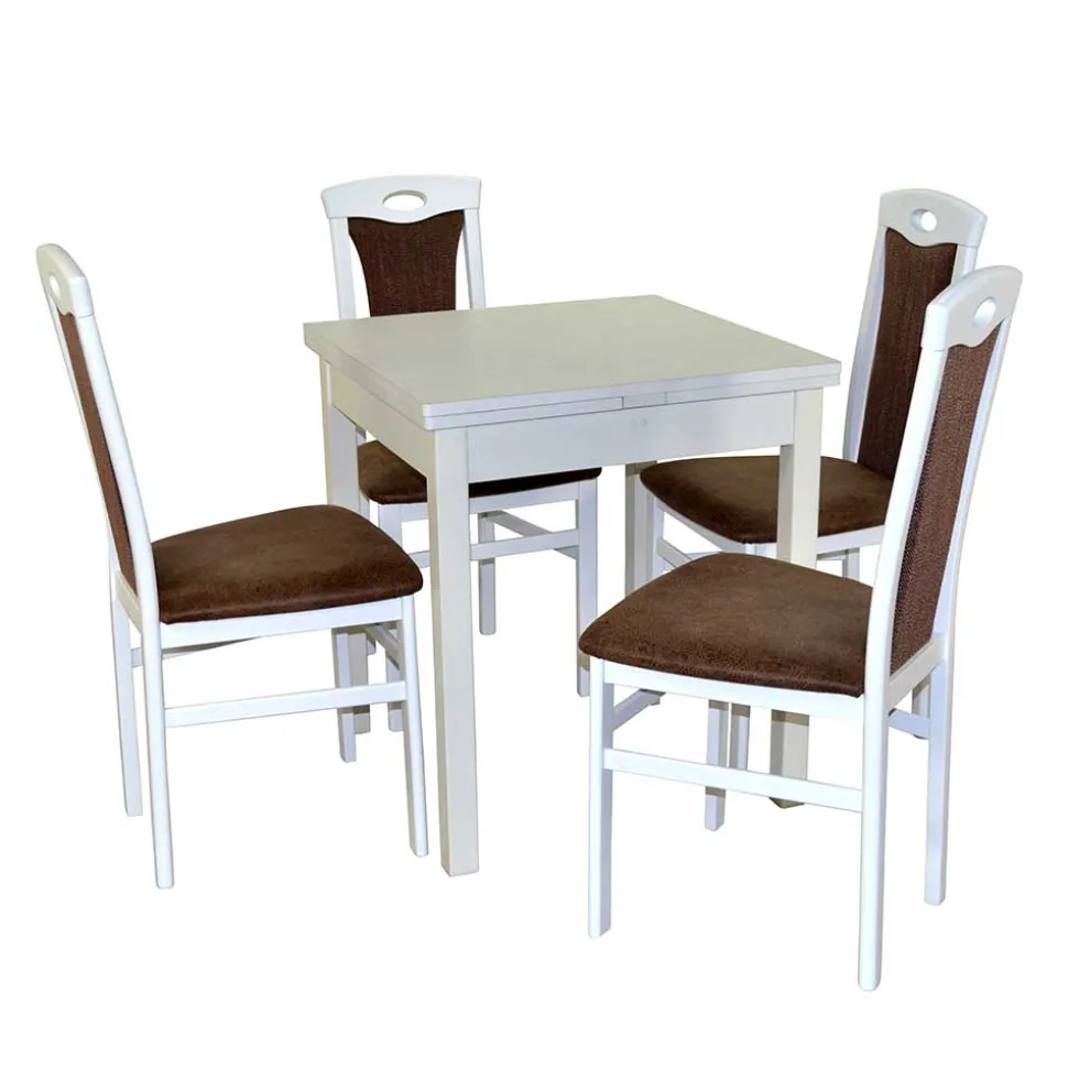 Quadratische Essgruppe mit Ausziehtisch - Mosca (fünfteilig)