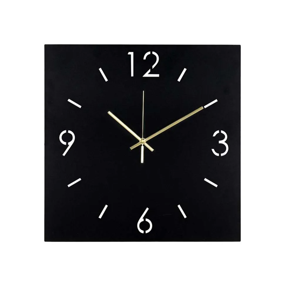 Quadratische Wanduhr in Schwarz - Britain