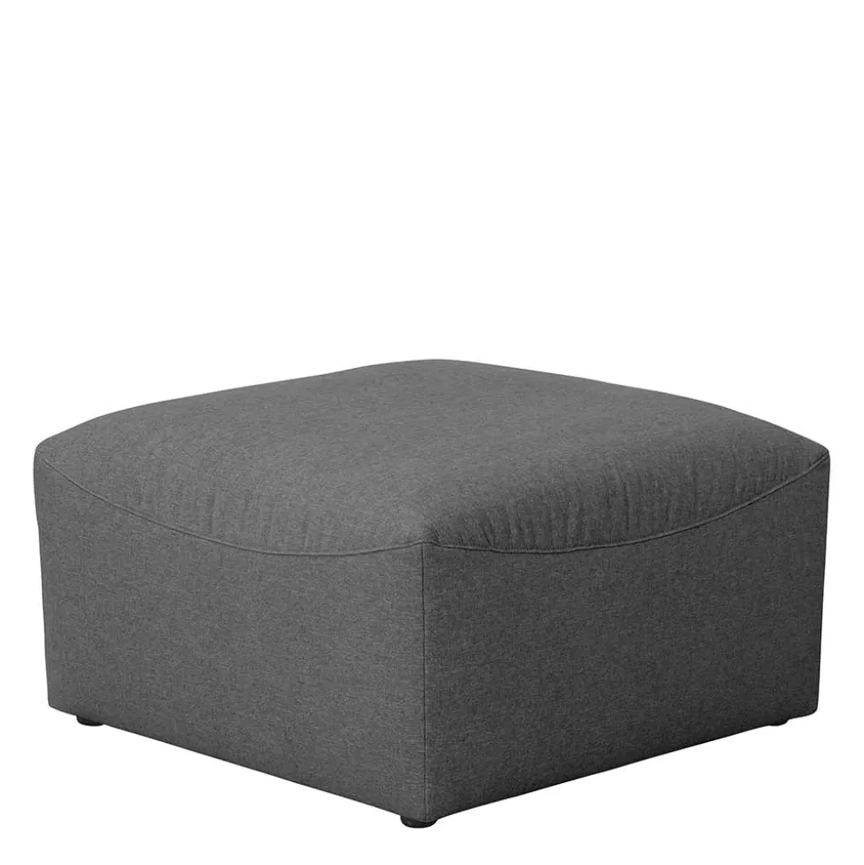 Quadratischer Couchhocker in Anthrazit - Telrama