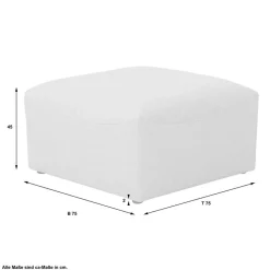 Quadratischer Couchhocker in Anthrazit - Telrama