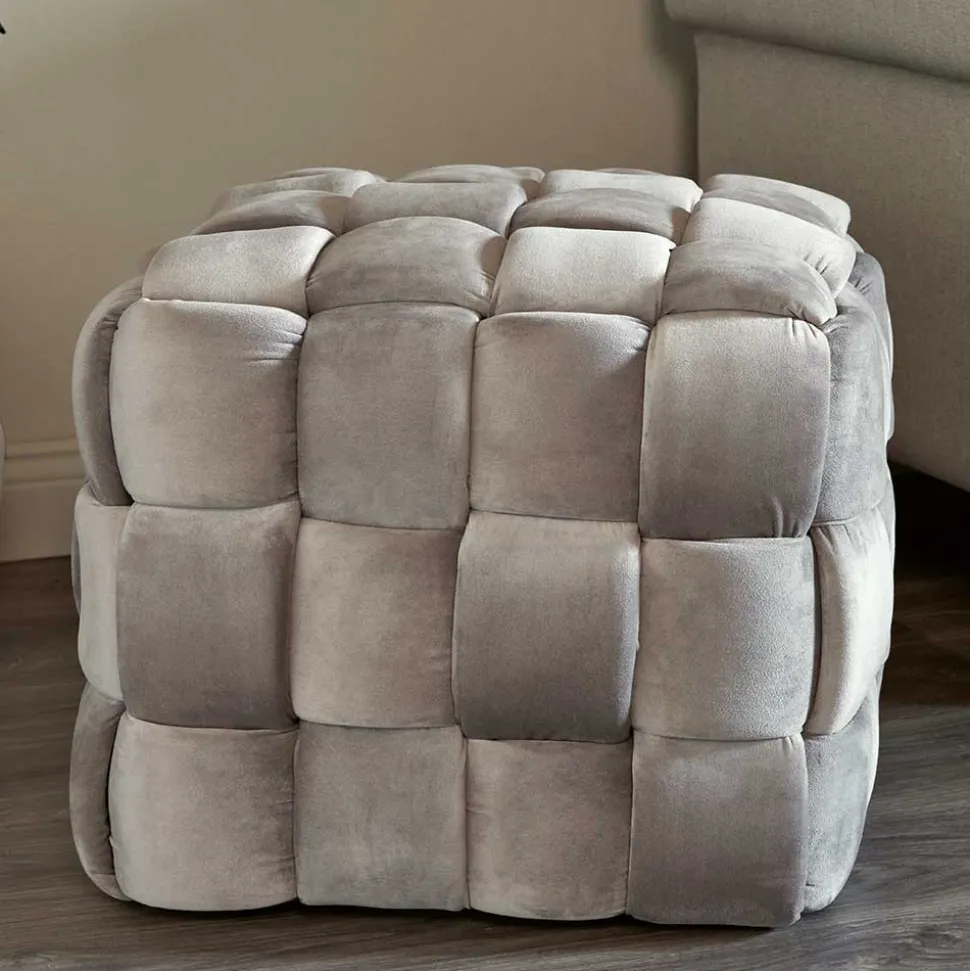 Quadratischer Hocker in Flechtoptik - Malivia