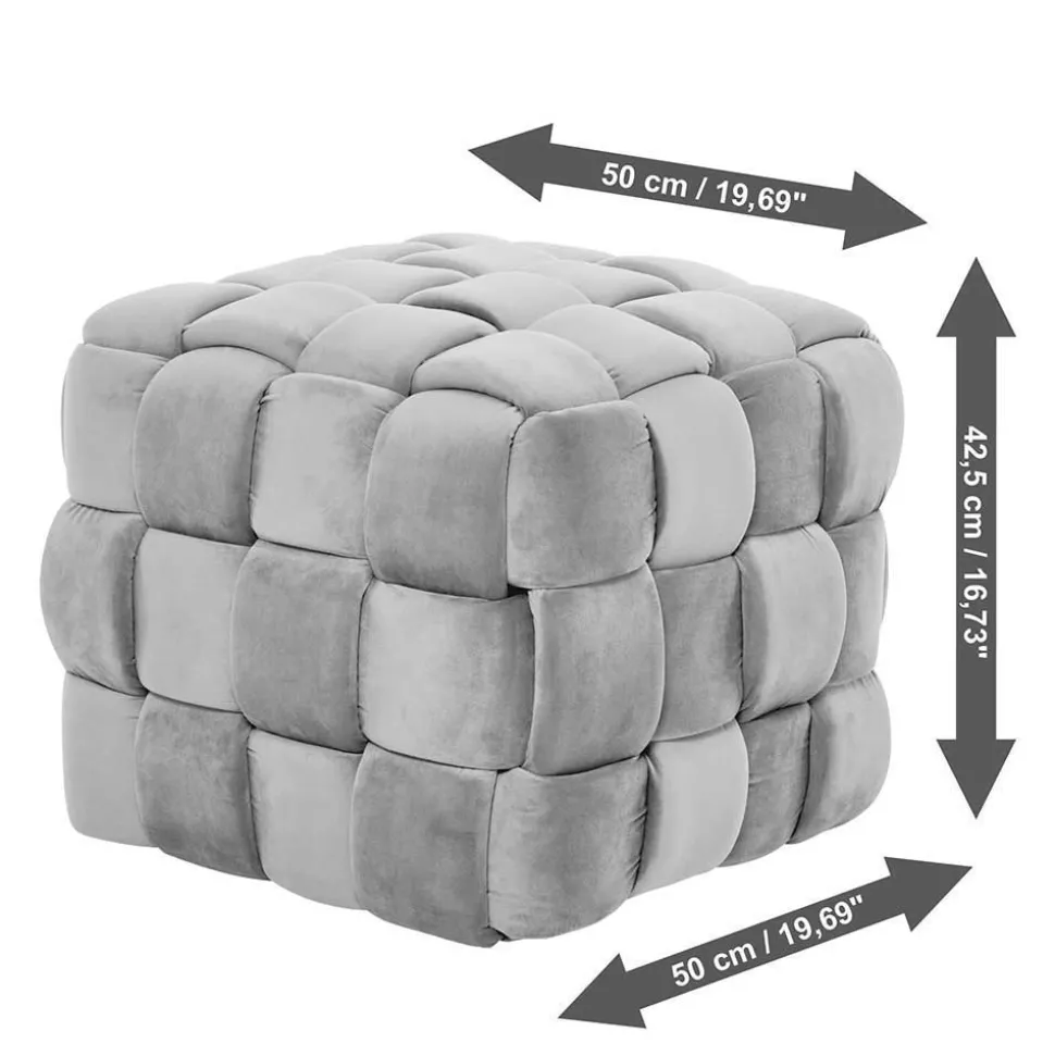 Quadratischer Hocker in Flechtoptik - Malivia