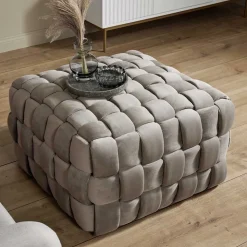 Quadratischer Hocker in Flechtoptik - Malivia